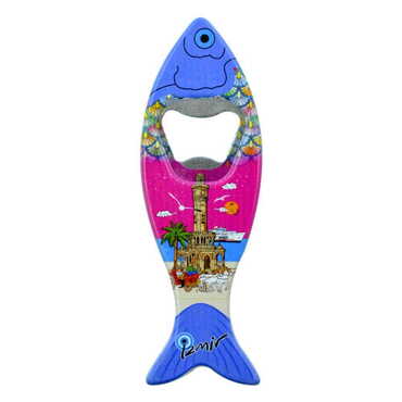 Izmir Themed Customised UV Printed Fish Shape Printed Plastic Base Bottle Opener 42x130 mm - 4