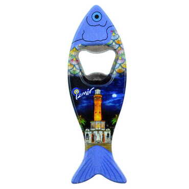 Izmir Themed Customised UV Printed Fish Shape Printed Plastic Base Bottle Opener 42x130 mm - 5