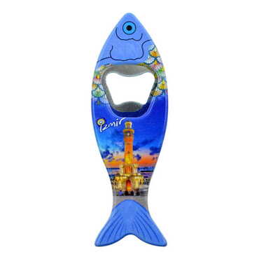 Izmir Themed Customised UV Printed Fish Shape Printed Plastic Base Bottle Opener 42x130 mm - 6