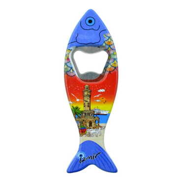 Izmir Themed Customised UV Printed Fish Shape Printed Plastic Base Bottle Opener 42x130 mm - 8