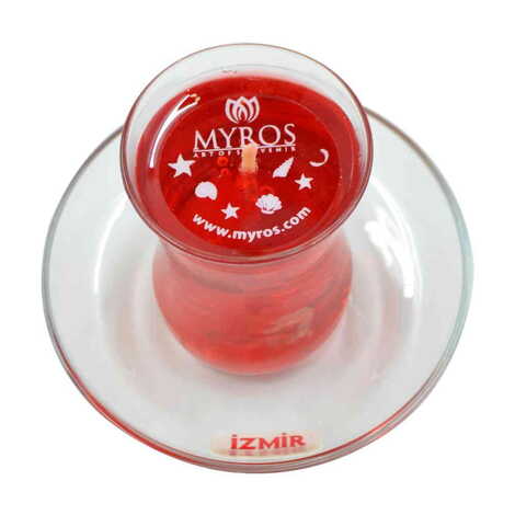 Toptan İzmir Temalı Myros Çay Bardağı Şeffaf Mum - 3