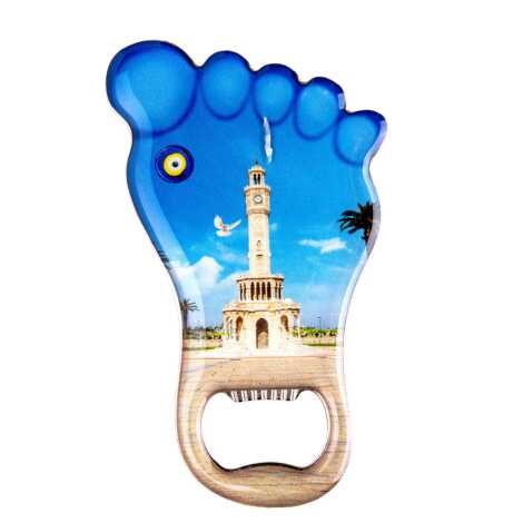 İzmir Temalı Myros Metal Ayak Açacak Magnet 100x59 mm - 1