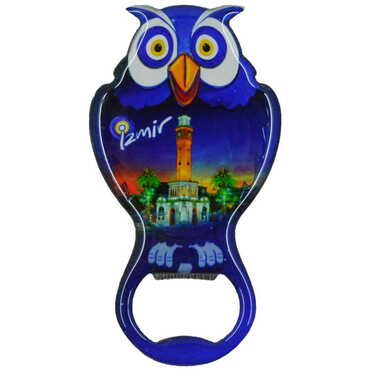 İzmir Temalı Myros Metal Baykuş Açacak Magnet 88x47 mm - 7