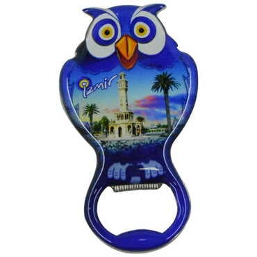 İzmir Temalı Myros Metal Baykuş Açacak Magnet 88x47 mm - 9