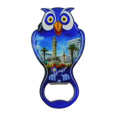 İzmir Temalı Myros Metal Baykuş Açacak Magnet 88x47 mm - 10