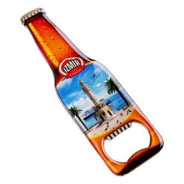 İzmir Temalı Myros Metal Bira Şişesi Açacak Magnet 130x39 mm - 2