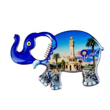 İzmir Temalı Myros Metal Büyük Fil Açacak Magnet 100x60 mm - 1