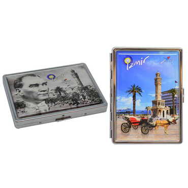 Izmir Themed Metal Cigarette Case 103x80x11 mm - 3