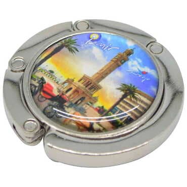 Izmir Themed Metal Folding Purse Hook For Table 45 mm
