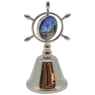 Izmir Themed Collectible Souvenir Double Face Metal Spinner Rudder Bell 44x92 mm - 3