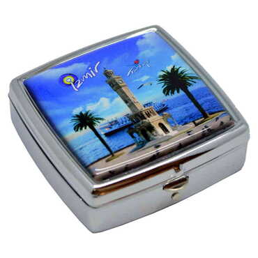 Izmir Themed Customised Epoxy Square Pill Box 54x58x18 mm - 6