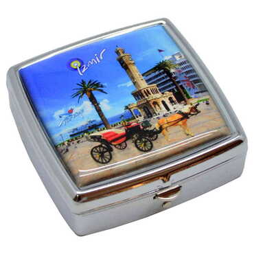 Izmir Themed Customised Epoxy Square Pill Box 54x58x18 mm - 7