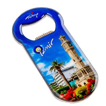 İzmir Temalı Myros Metal Klasik Açacak Magnet 90x45 mm - 1