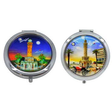 Izmir Themed Customised Metal Epoxy Travel Make Up Compact Mirror 70x11 mm - 4