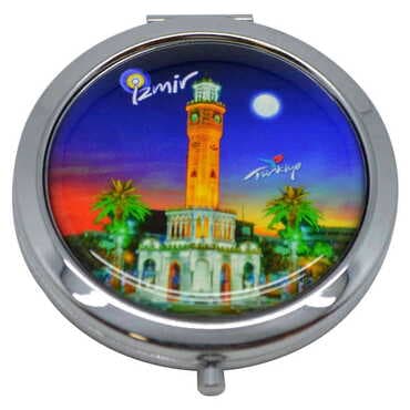Izmir Themed Customised Metal Epoxy Travel Make Up Compact Mirror 70x11 mm - 5