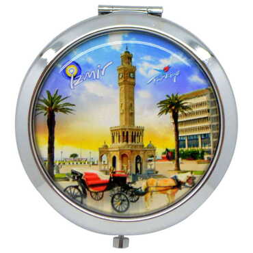 Izmir Themed Customised Metal Epoxy Travel Make Up Compact Mirror 70x11 mm - 6
