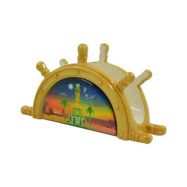 Izmir Themed Anchor Shaped Ceramic Napkin Holder - 2