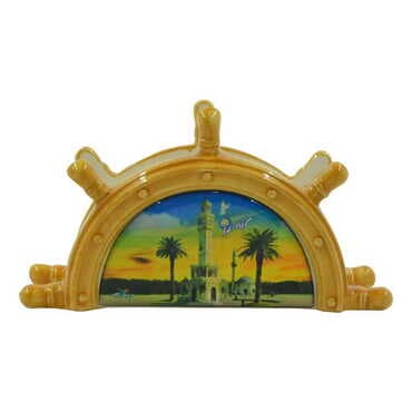 Izmir Themed Anchor Shaped Ceramic Napkin Holder - 7
