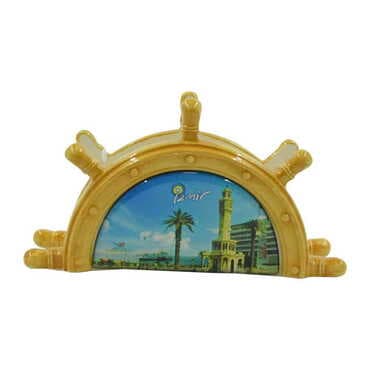 Izmir Themed Anchor Shaped Ceramic Napkin Holder - 10