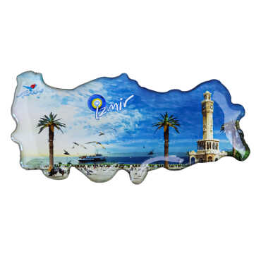 İzmir Themed Myros Turkey Map Refrigerator Magnet - 6