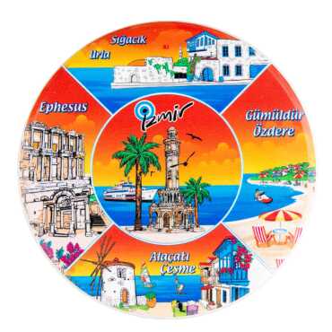 İzmir Temalı MYROS UV YUVARLAK BARDAKALTI 110 MM - Myros