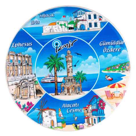 İzmir Temalı MYROS UV YUVARLAK BARDAKALTI 110 MM - 4
