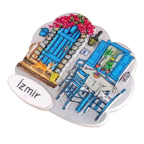 İzmir Temalı Myros Yöresel Polyester Magnet - 19