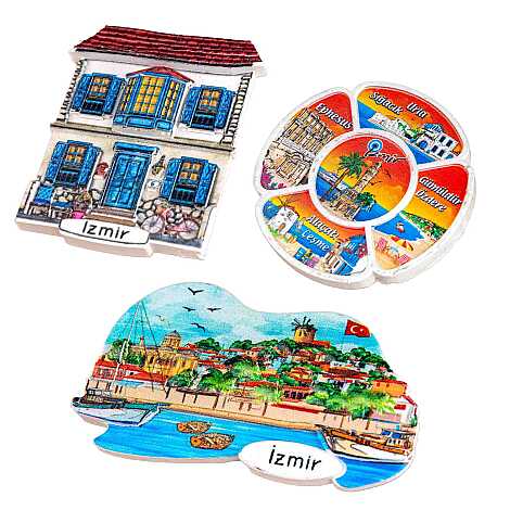 İzmir Temalı Myros Yöresel Polyester Magnet - 3