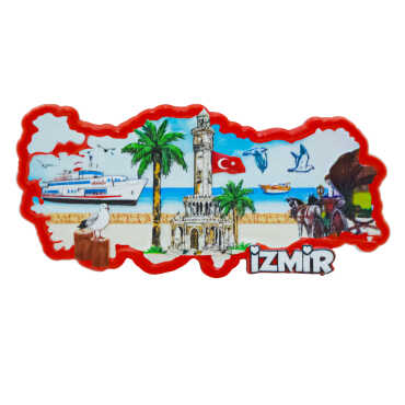 İzmir Themed Myros Local Polyester Refrigerator Magnet - 7