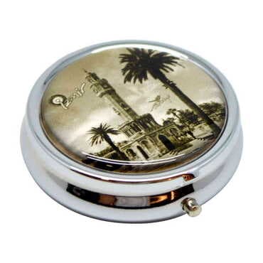 Izmir Themed Customised Epoxy Round Pill Box 50x15 mm - 4