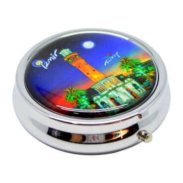 Izmir Themed Customised Epoxy Round Pill Box 50x15 mm - 5