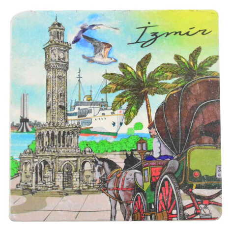 Toptan İzmir Temalı Taş Gider Kapağı 100x100 mm - 1