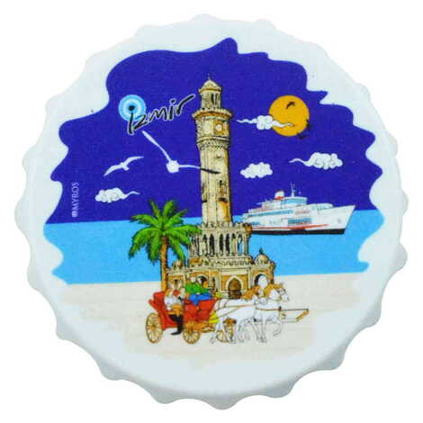 Toptan İzmir Temalı Uv Baskılı Kapak Açacak Magnet 63x15 mm - 10
