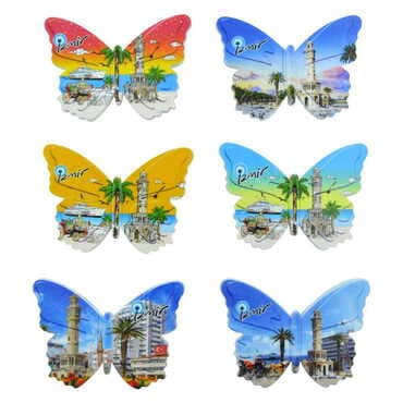 Izmir Themed Customised UV Printed Plastic Base Butterfly Shaped Fridge Magnet 80x58 mm - 4
