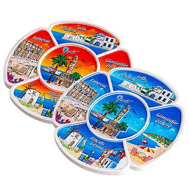 İzmir Temalı Uv Baskılı Polyester Tabak 15 Cm - 2