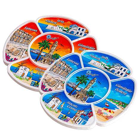 İzmir Temalı Uv Baskılı Polyester Tabak 15 Cm - 2
