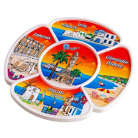 İzmir Temalı Uv Baskılı Polyester Tabak 15 Cm - 3