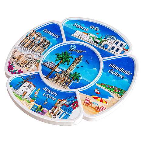 İzmir Temalı Uv Baskılı Polyester Tabak 15 Cm - 4