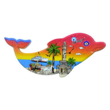Izmir Themed Customised UV Printed Plastic Base Dolphin Shaped Fridge Magnet 110x50 mm - 4