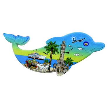 Izmir Themed Customised UV Printed Plastic Base Dolphin Shaped Fridge Magnet 110x50 mm - 5
