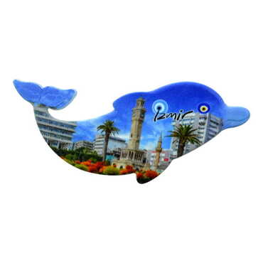 Izmir Themed Customised UV Printed Plastic Base Dolphin Shaped Fridge Magnet 110x50 mm - 6