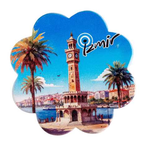 İzmir Temalı Uv Papatya Yöresel Bardakaltı 88 Mm - 1
