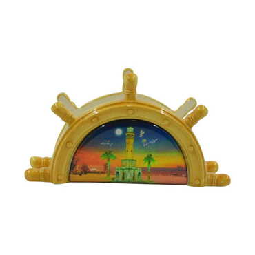 Myros - Izmir Themed Anchor Shaped Ceramic Napkin Holder