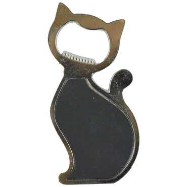 Izmir Themed Cat Shaped Metal Magnetic Bottle Opener 97x48 mm - Thumbnail