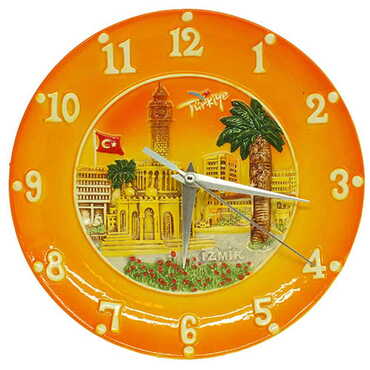 Myros - Izmir Themed Ceramic Orange Clock