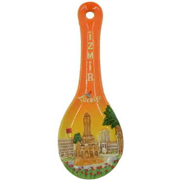 Myros - Izmir Themed Ceramic Orange Spoon Rest