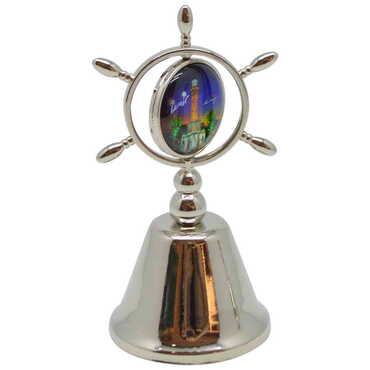 Myros - Izmir Themed Collectible Souvenir Double Face Metal Spinner Rudder Bell 44x92 mm