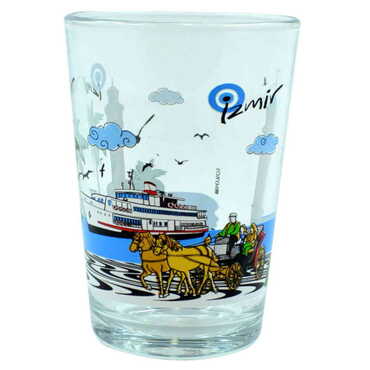 Izmir Themed Color Printed Glass Of Water - 2