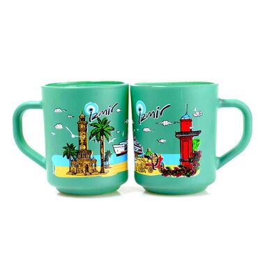 Myros - Izmir Themed Colored Glass Mug