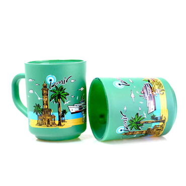 Izmir Themed Colored Glass Mug - Thumbnail